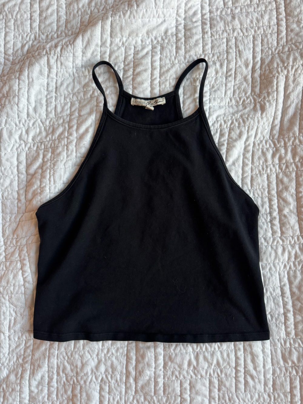 Express Black High-Neck Racerback Camisole